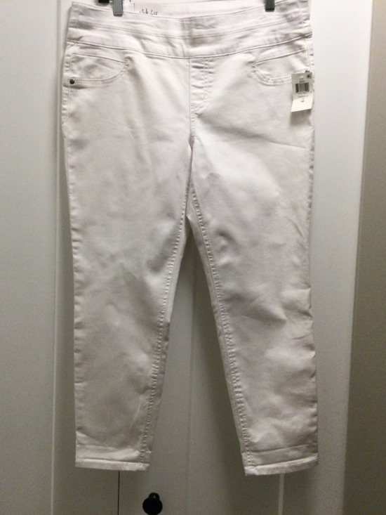 NWT Ladies White Cotton/Polyester Ankle Pant For Petites - Picture 1 of 12